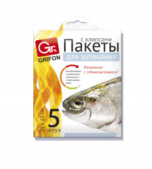 GRIFON пакеты для запек. с клипсами, 45*55 см*3 шт