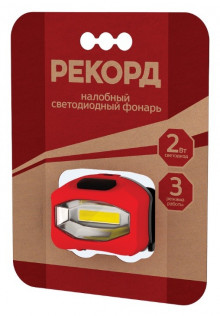 Фонарь РЕКОРД налобный светодиодный SH-350 (3xLR03), рассеянный свет (2W)