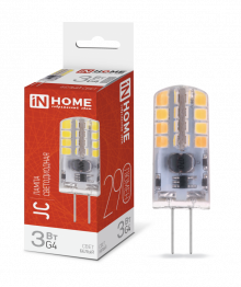 IN HOME Лампа светодиодная LED-JC 3Вт 12В G4 4000К 290Лм