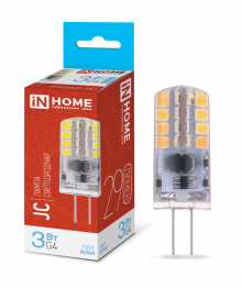IN HOME Лампа светодиодная LED-JC 3Вт 12В G4 6500К 290Лм