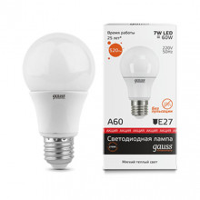 Лампа Gauss LED A60 E27 7W 2700K акция