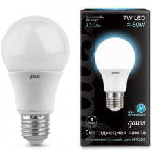 Лампа Gauss LED A60 E27 7W 4100K