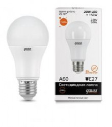 Лампа GAUSS LED Elementary A60 20W E27 2700-3000K