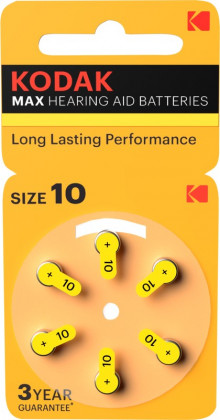 Батарейки Kodak ZA10-6BL [KZA10-6] MAX Hearing Aid (360/1800/45000)