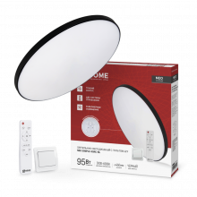 IN HOME Светильник светодиодный серии NEO SIMPLE-95RC-BL 95Вт 3000-6500K 7600Лм 460x60мм с ДУ черн