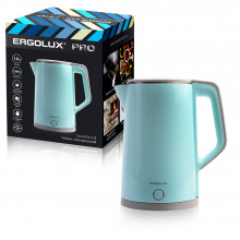 Чайник электрический ERGOLUX ELX-KS12-C13 голубой PRO (чайник нерж.сталь/пластик, 1.8л, 220-240В, 22