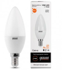 Лампа GAUSS LED Elementary Candle 10W E14 2700K