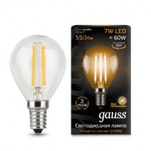 Лампа Gauss LED Filament Globe E14 7W 2700K