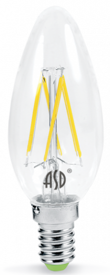 ASD лампа LED-С37 PREMIUM 7Вт 220В Е14 4000К 630Лм (нить)