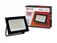 IN HOME Прожектор LED СДО-7 50Вт 6500K черный IP65