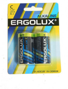 Батарейка ERGOLUX LR14 BL-2