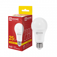 IN HOME Лампа светодиодная LED-A60-VC 25Вт 230В Е27 3000К 2380Лм