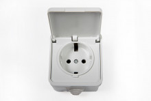 IN HOME Розетка 1-я с крышк.ACQUA бел.3110 IP44