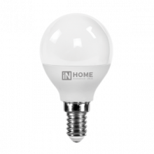 IN HOME Лампа светодиодная LED-ШАР-VC 6Вт 230В Е14 3000К 480Лм