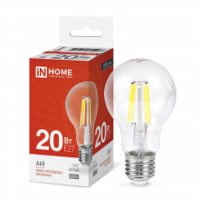 IN HOME лампа LED-A60 20Вт 230В Е27 4000К 1890Лм (нить)
