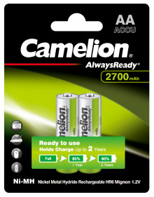 Аккумулятор CAMELION R6 2700mAh Always Ready Ni-Mh BL-2 ,1.2В
