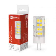 IN HOME Лампа светодиодная LED-JCD 6Вт 230В G4 4000К 570Лм