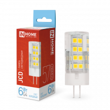 IN HOME Лампа светодиодная LED-JCD 6Вт 230В G4 6500К 570Лм