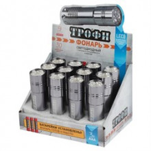 Трофи фонарьТМ9-box12, 9хLED, алюм., 3хААА в комплекте, промо-бокс