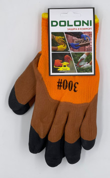 Перчатки DOLONI акриловые с усиленными пальцами, махровая вязка внутри, зима