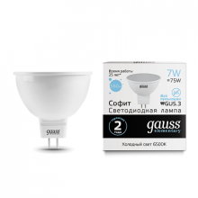 Лампа GAUSS LED Elementary MR16 7W GU5.3 6500К