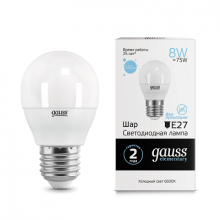Лампа GAUSS LED Elementary Globe 8W E27 6500K