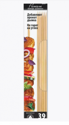 GRIFON Шампуры Premium ECO, 40 см, береза, 39 шт. в упаковке, 22/1