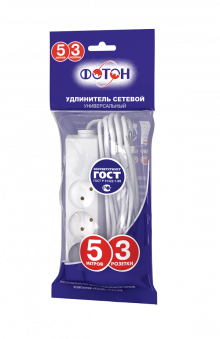 Удлинитель ФОТОН Универсал 10-53 (1х3) 5м без заз.