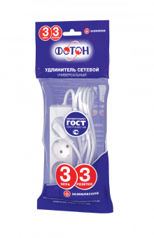 Удлинитель ФОТОН Универсал 16-33Е (1х3) 3м с заз.