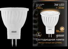 Лампа GAUSS LED MR11 3W AC 220-240V GU4 2700K  FR