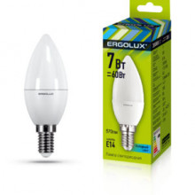 Лампа ERGOLUX LED-C35-7W-E14-3K (7Вт E14 3000K 172-265В)