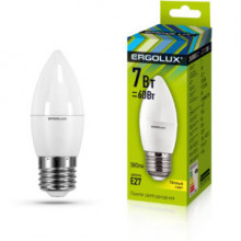 Лампа ERGOLUX LED-C35-7W-E27-3K (7Вт E27 3000K 172-265В)