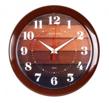 Часы настенные ВОЛЖАНКА ЧН-104 коричневый, 24.5 см