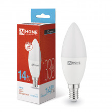 IN HOME Лампа светодиодная LED-СВЕЧА-VC 14Вт E14 6500K 1330Лм