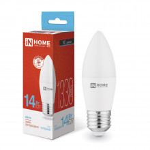 IN HOME Лампа светодиодная LED-СВЕЧА-VC 14Вт E27 6500K 1330Лм