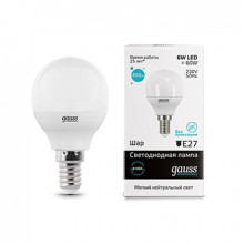 Лампа GAUSS LED Elementary Globe 6W E14 4100K