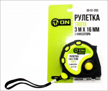 ON Рулетка TRIFIX 3м х 16мм, обрезиненный корпус, 3 фиксатора