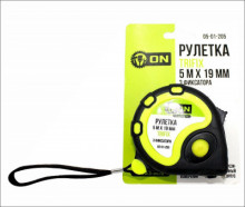 ON Рулетка TRIFIX 5м х 19мм, обрезиненный корпус, 3 фиксатора