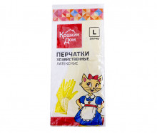 КОШКИН ДОМ Перчатки латексные желтые L