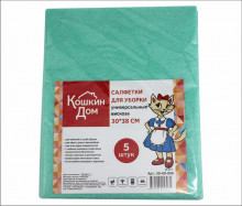 КОШКИН ДОМ Салфетки для уборки универсальные 5 шт., вискоза, 30*38 см