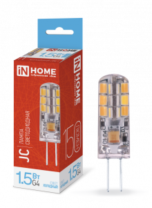 IN HOME Лампа светодиодная LED-JC 1.5Вт 12В G4 6500К 150Лм