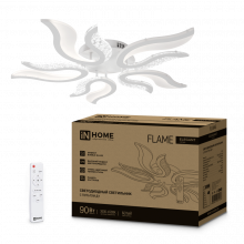 IN HOME Светильник светодиодный ELEGANT FLAME 90Вт 230В 3000-6500K 7000Лм 820х802х87мм c пультом ДУ