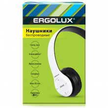 Наушники накладные беспр. ERGOLUX ELX-BTHP01-C01 ( FM, MP3, 32 Ом, микр.250 мАч. белые, коробка)