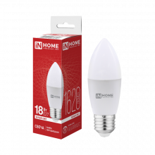 IN HOME Лампа светодиодная LED-СВЕЧА-VC 18Вт 230В E27 4000K 1620Лм