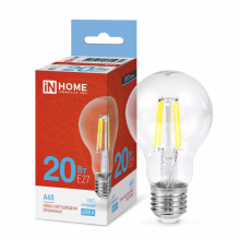 IN HOME лампа LED-A60 20Вт 230В Е27 6500К 1890Лм (нить)
