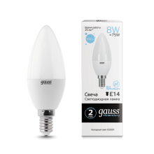 Лампа GAUSS LED Elementary Candle 8W E14 6500K