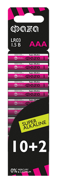 Батарейка ФАZА LR03 Super Alkaline BL(10+2)