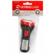 Фонарь ULTRA FLASH LED16014  (фонарь, черный, 1 + 4SMD LED, 2 реж, 1XR6, пласт, блист-пакет)