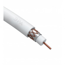 Кабель ЭРА RG-6U, 75 Ом, Cu/(оплётка Cu 64%), PVC, цвет белый (100м)