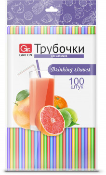 GRIFON Трубочки для напитков, 100 шт. в п/эт.уп., 21 см